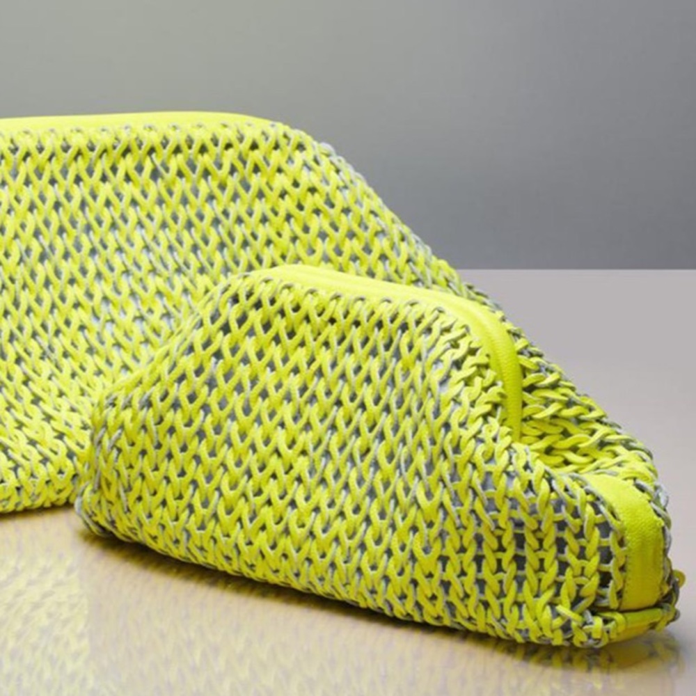Jhoan Sebastian Grey leather woven clutch neon - Picture 5 of 15